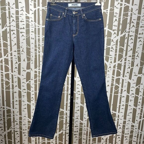 Mavi Jeans "Molly" Low-Rise Flare Zip-Fly Dark Wash Jeans sz 26W x 30L - Picture 1 of 16